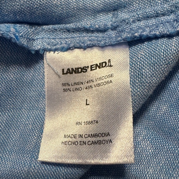 Lands End Linen Split Neck Tunic Size L - Picture 8 of 11